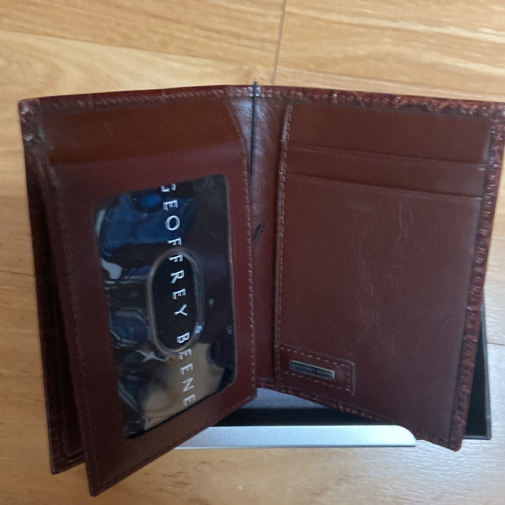 Geoffrey Beene LFOD croco print leather wallet - Picture 3 of 4